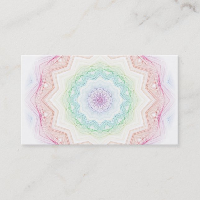 Tarjeta De Visita Spirograph suave del arco iris (Anverso)