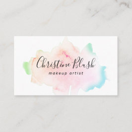 Tarjeta De Visita Splash MUA simple color pastel