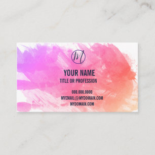 Tarjeta De Visita Splash of Purple and Pink Your Name & Title, ZEA