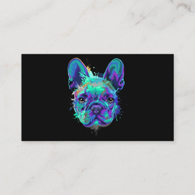 Tarjeta De Visita Splash Regalos de Bulldog francés para los amantes (Anverso)