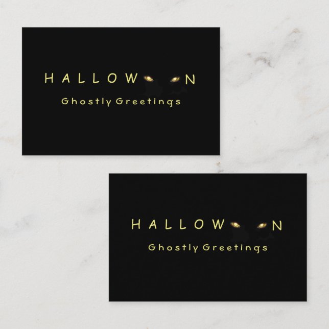 Tarjeta De Visita Spooky Halloween Cat Eyes Business Card (Anverso / Reverso)