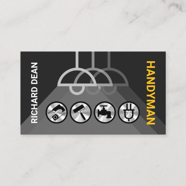 Tarjeta De Visita Spotlight On Silver Handman Tools (Anverso)