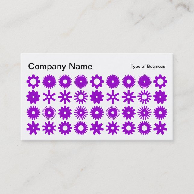 Tarjeta De Visita Spots - Purple on White (Anverso)