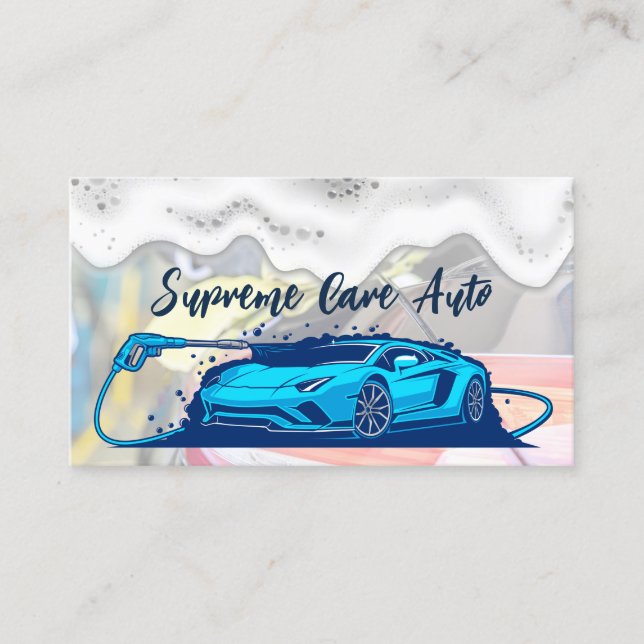 Tarjeta De Visita Spray de agua para coches deportivos | Soap Suds (Anverso)