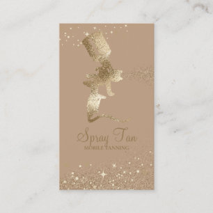 Tarjeta De Visita Spray de bronceado Beige Lux Sparkle Gold