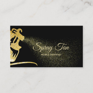 Tarjeta De Visita Spray de bronceado dorado