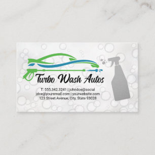 Tarjeta De Visita Spray de limpieza automática   Soap Bubbles