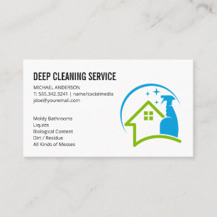 Tarjeta De Visita Spray de limpieza House Cleaner Services Busines