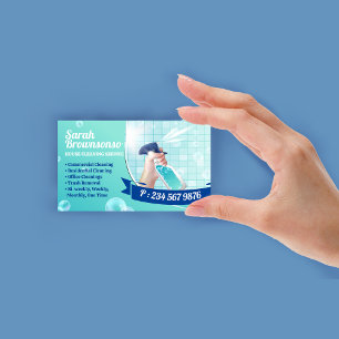 Tarjeta De Visita Spray de limpieza naval verde para empleadas domés
