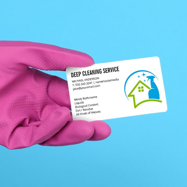Tarjeta De Visita Spray de limpieza | Servicios de limpieza de casas (Subido por el creador)