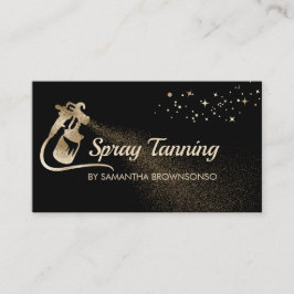 Tarjeta De Visita Spray de Tan Elegante Caligrafía Oro Negro