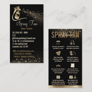 Tarjeta De Visita Spray Tan Aftercare Instructions Sparkle Gold