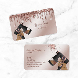 Tarjeta De Visita Spray Tan Gun, Rosa móvil, autobús de entrenamient