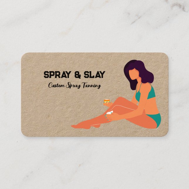 Tarjeta De Visita Spray Tan Kraft (Anverso)
