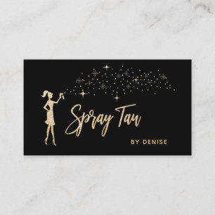 Tarjeta De Visita Spray Tan Mobile Spray Tan Gold Glittering Chica