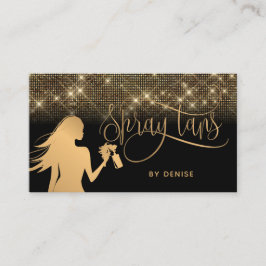Tarjeta De Visita Spray Tan Mobile Spray Tan Gold Glittering Chica