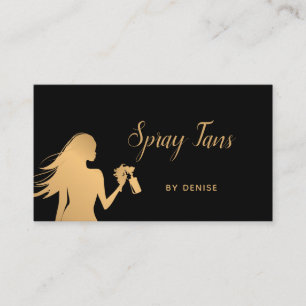 Tarjeta De Visita Spray Tan Mobile Spray Tan Gold Glittering Chica