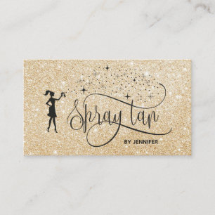 Tarjeta De Visita Spray Tan Mobile Spray Tanning Glittering Chica