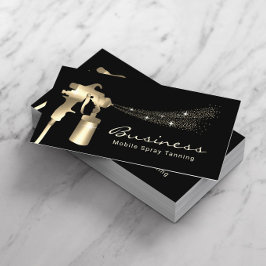 Tarjeta De Visita Spray Tan Modern Gold Mobile Tanning