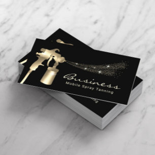 Tarjeta De Visita Spray Tan Modern Gold Mobile Tanning