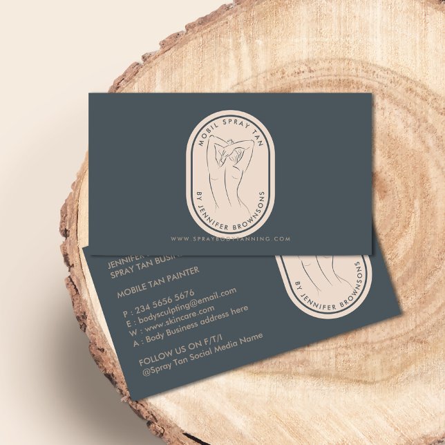 Tarjeta De Visita Spray Tan Mujer Cuerpo de la Marina Beige (Subido por el creador)