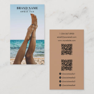 Tarjeta De Visita Spray Tan Photo Social Media Marketing 2 códigos Q