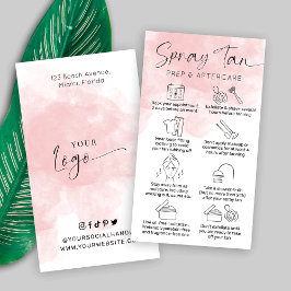 Tarjeta De Visita Spray Tan Prep & Afcare Guide Rubor Watercolor