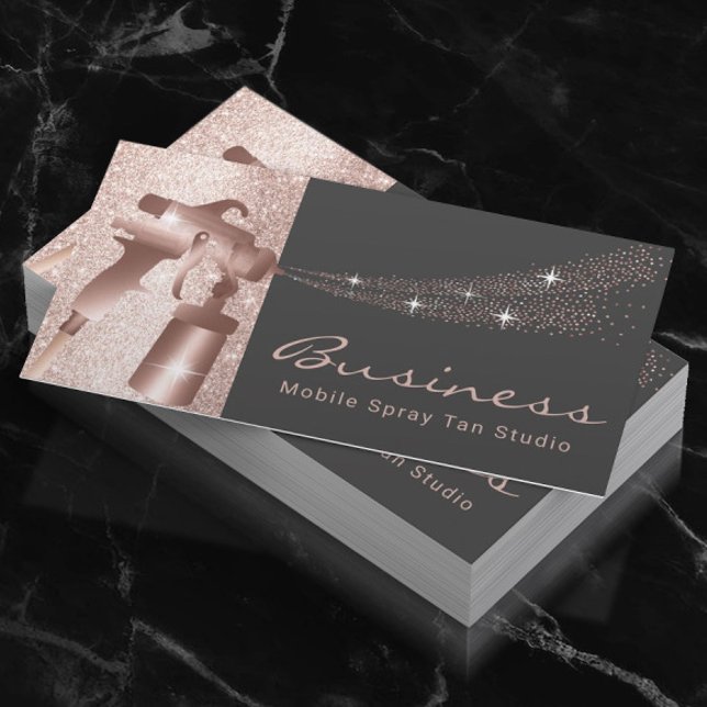 Tarjeta De Visita Spray Tan Rubor Rosa Gold Aircel Tanning (Subido por el creador)