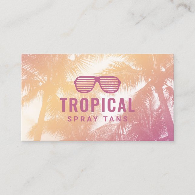 Tarjeta De Visita Spray Tan Tropical Palm Beach Skincare Therapy Spa (Anverso)