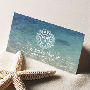 Tarjeta De Visita Spray Tan Vintage Sun Spa Logotipo playa tropical