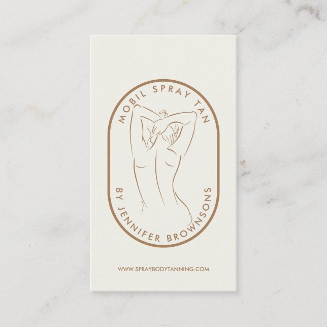 Tarjeta De Visita Spray Tan Woman Body Skin Beatuy Spa (Anverso)