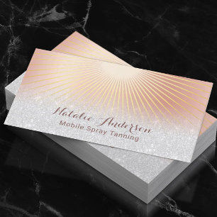 Tarjeta De Visita Spray Tanning Salon Moderno Rosa Gold
