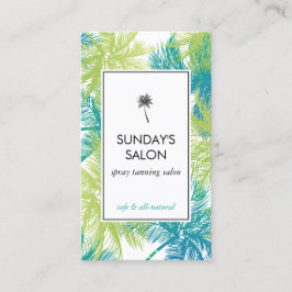 Tarjeta De Visita Spray Tanning Salon Palmas verdes tropicales