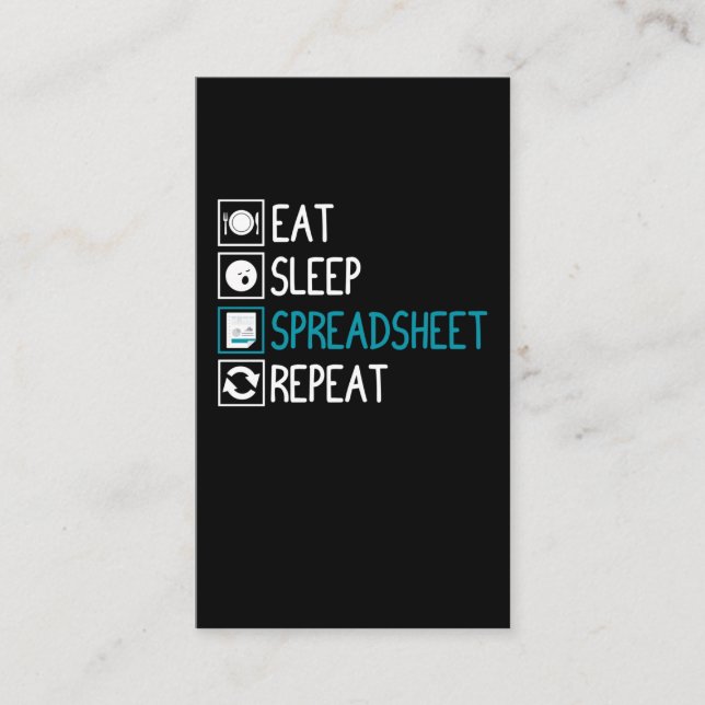 Tarjeta De Visita Spreadsheet Accountant Tax Auditor Bookkeeping (Anverso)