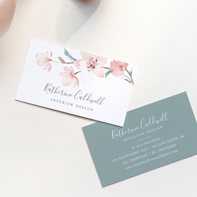 Tarjeta de visita Spring Cherry Blossom (Subido por el creador)