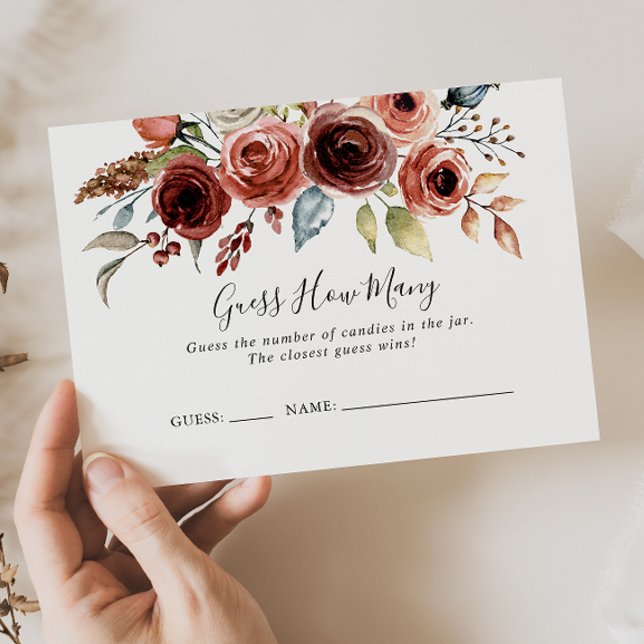 Tarjeta De Visita Spring Elegal Floral adivina cuántas cartas de jue (Subido por el creador)