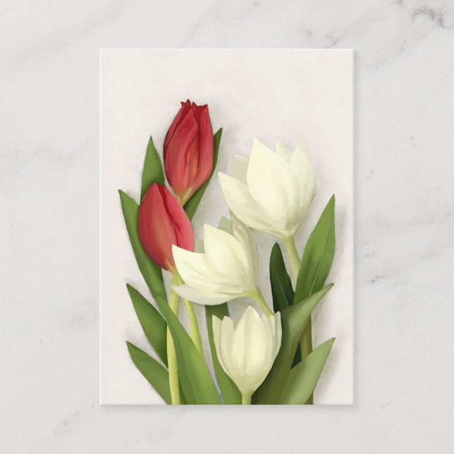 Tarjeta de visita Spring Tulip Floral (Anverso)