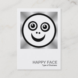 Tarjeta De Visita Square Photo 039 - Happy Face - B&W