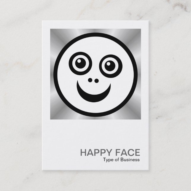 Tarjeta De Visita Square Photo 039 - Happy Face - B&W (Anverso)