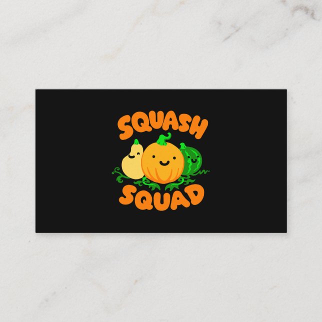 Tarjeta De Visita Squash Squad Cute Gracioso Otoño Caer Calabaza (Anverso)