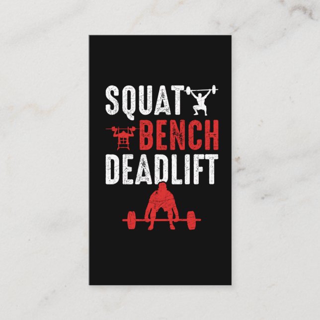 Tarjeta De Visita Squat Bench Deadlift Gym Workup (Anverso)