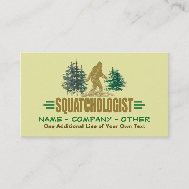 Tarjeta De Visita SQUATCHOLOGIST - Funny Sasquatch Believer (Anverso)