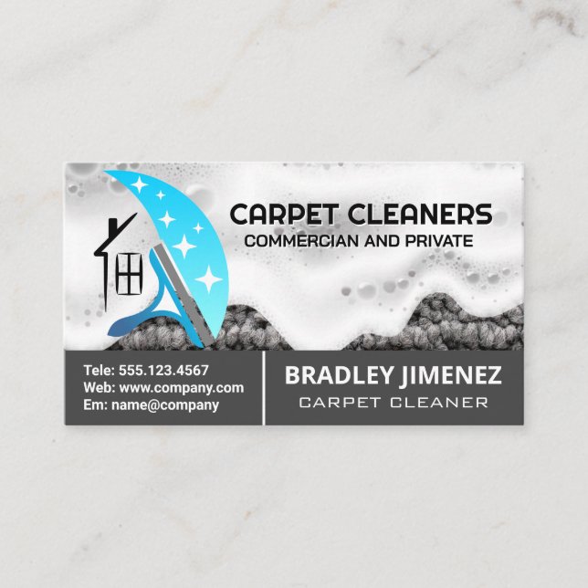 Tarjeta De Visita Squeegee Soap Cleaner Logo | Rug | Soap  (Anverso)