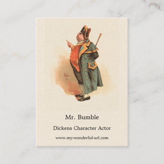 Tarjeta De Visita Sr. Bumble de Kyd, Oliver Twist de Charles Dickens (Anverso)