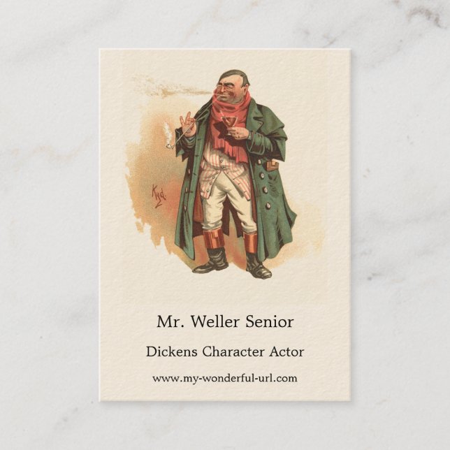 Tarjeta De Visita Sr. Weller Senior, Kyd, Dickens The Pickwick Paper (Anverso)
