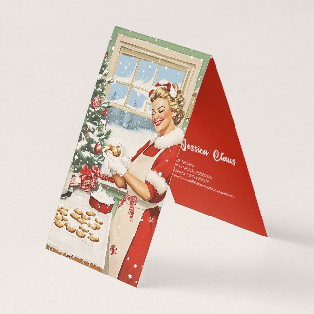 Tarjeta De Visita Sra. Claus Holiday Baking Delight (Anverso)