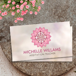 Tarjeta De Visita Sri Yantra / Sri Chakra en las flores de Lotus