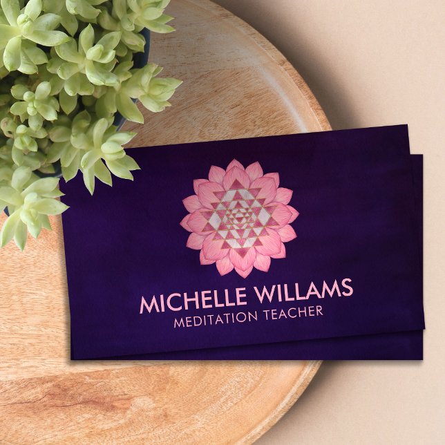 Tarjeta De Visita Sri Yantra / Sri Chakra en Lotus Flower Business (Subido por el creador)