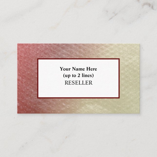 Tarjeta De Visita St. Ago. Esbozo Revendedor de fondo de burbujas (Anverso)