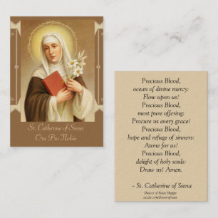 Tarjeta De Visita St. Catherine de los lirios de la escritura de
